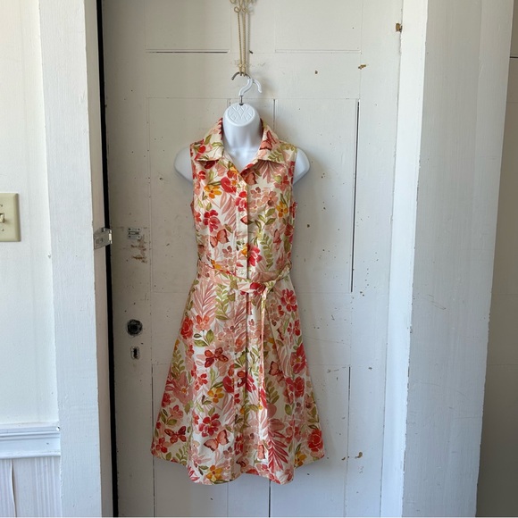 Chloe & Rene Botanical Print Sleeveless Fit & Flare Midi Dress - Picture 2 of 10